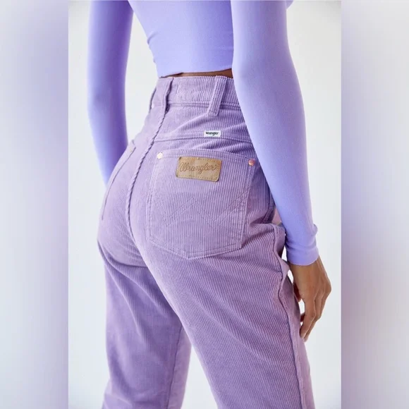 Wrangler Corduroy Flare Jeans in Lavender - Picture 3 of 4